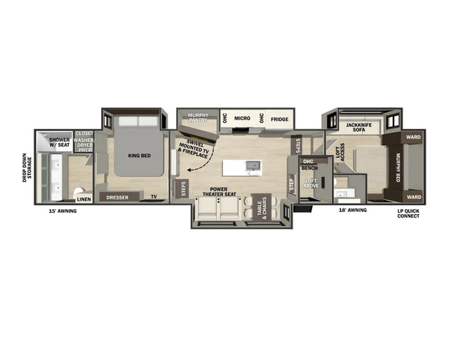 Cedar Creek Fifth Wheel Model 381MUD by Forest River Floorplan