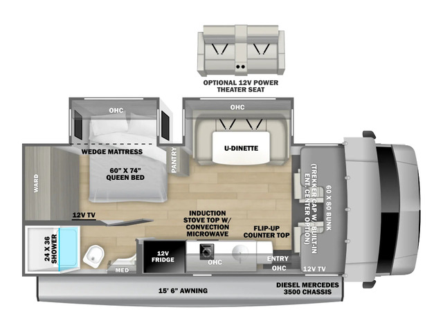 Sunseeker MBS Class C Motorhome Model 2400BDS by Forest River Floorplan