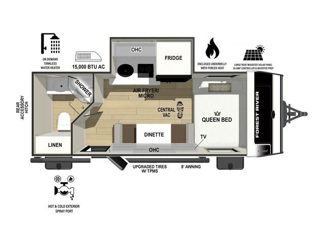 R-Pod Travel Trailer Model 180 by Forest River Floorplan