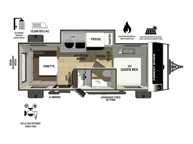 R-Pod Travel Trailer Model 190 by Forest River Floorplan