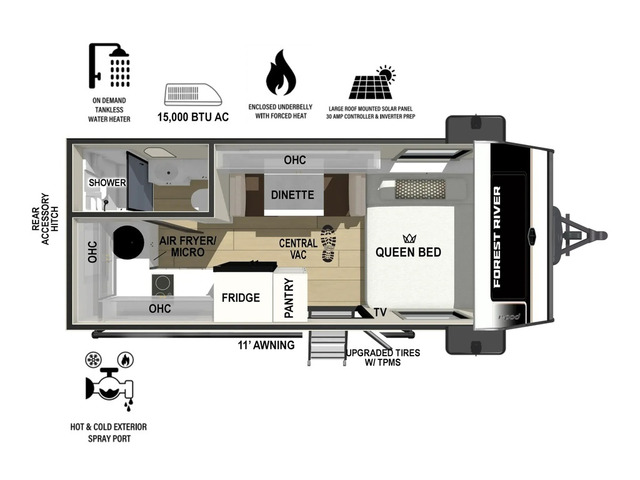 R-Pod Travel Trailer Model 194 by Forest River Floorplan