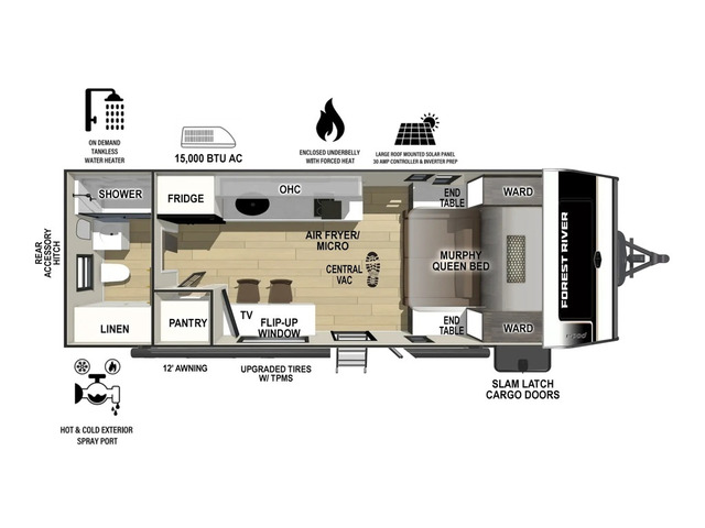R-Pod Travel Trailer Model 197 by Forest River Floorplan