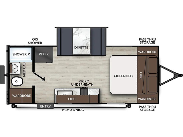 Apex Nano Travel Trailer Model 190RBS by Coachmen Floorplan