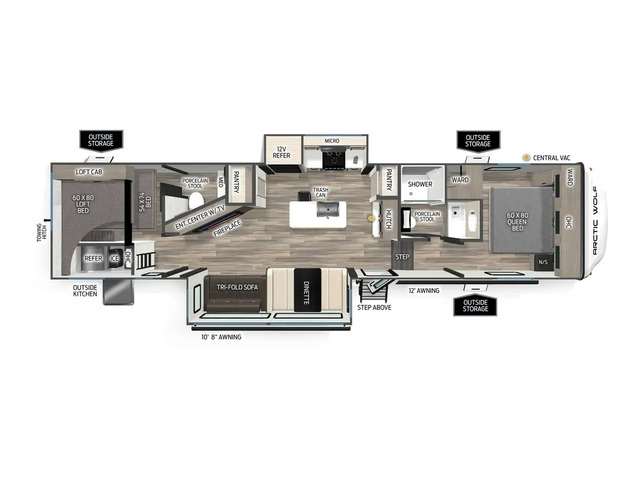 Arctic Wolf Fifth Wheel Model 331BH by Forest River Floorplan