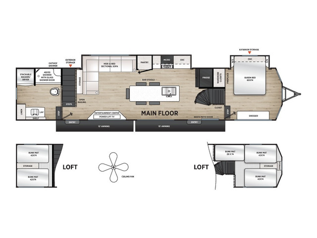 Catalina Destination Park Trailer Model 42CONDO by Coachmen Floorplan