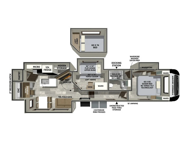 Impression Fifth Wheel Model 315MB by Forest River Floorplan