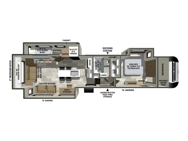 Impression Fifth Wheel Model 318RL by Forest River Floorplan