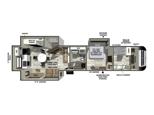 Impression Fifth Wheel Model 360MYR by Forest River Floorplan