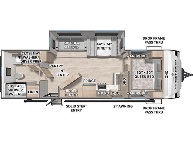 SolAire Travel Trailer Model 2580RBSS by Palomino Floorplan