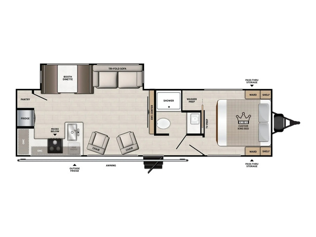 Vibe Travel Trailer Model 2600RK by Forest River Floorplan
