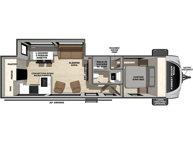 Vibe Travel Trailer Model 2600RK by Forest River Floorplan