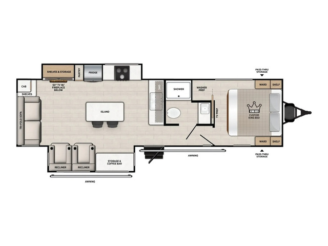 Vibe Travel Trailer Model 2800RL by Forest River Floorplan