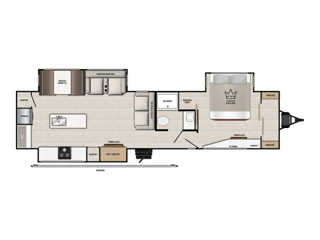 Vibe Travel Trailer Model 3400XL by Forest River Floorplan