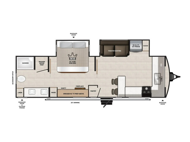 Hemisphere Travel Trailer Model 261FKRB by Forest River Floorplan