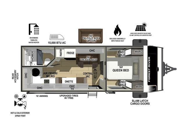 R-Pod Travel Trailer Model 205 by Forest River Floorplan