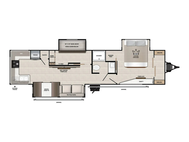 Vibe Travel Trailer Model 3400SB by Forest River Floorplan