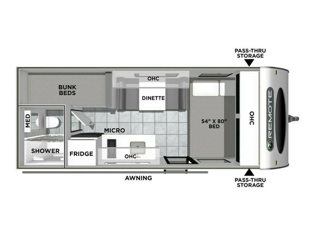 Remote Travel Trailer Model 18.2R by Coachmen Floorplan