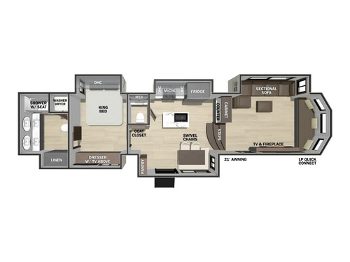 Cottage (Fifth Wheel) 413FWC floorplan