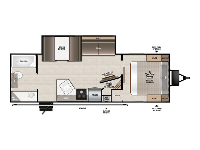 Cruise Lite Travel Trailer Model 25ICE by Forest River Floorplan