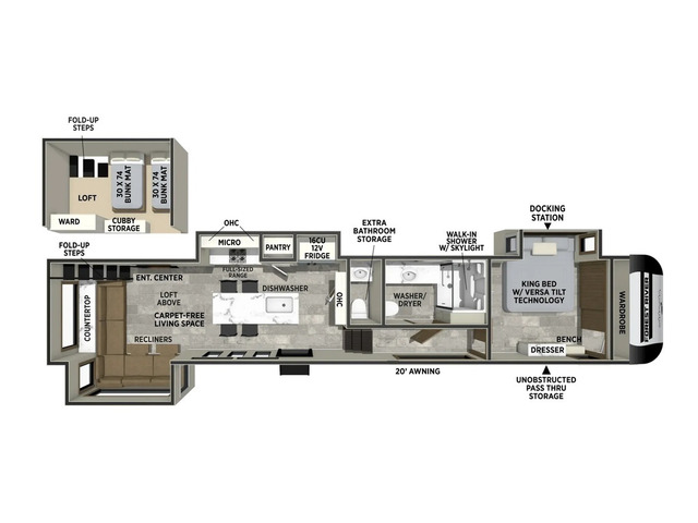 Impression Fifth Wheel Model 44STAY by Forest River Floorplan
