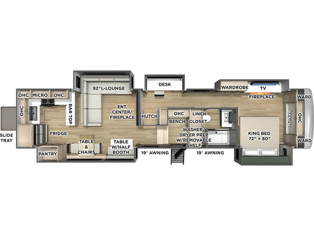 River Ranch Fifth Wheel Model 394RKL by Palomino Floorplan