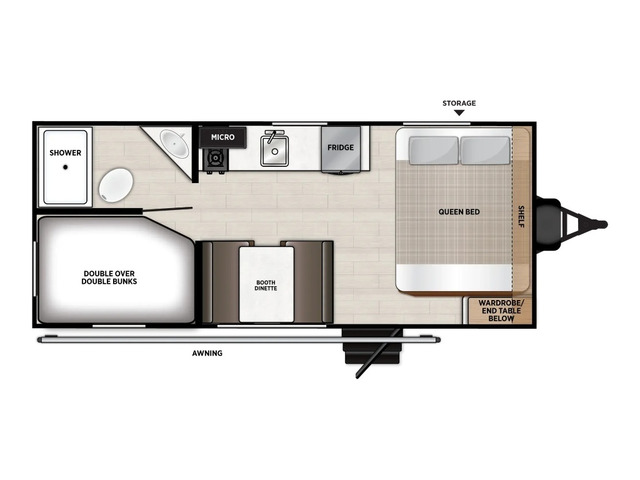 Salem FSX LE Travel Trailer Model 174DBLE by Forest River Floorplan