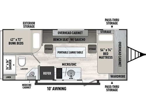 Clipper 4K Series 18BH floorplan