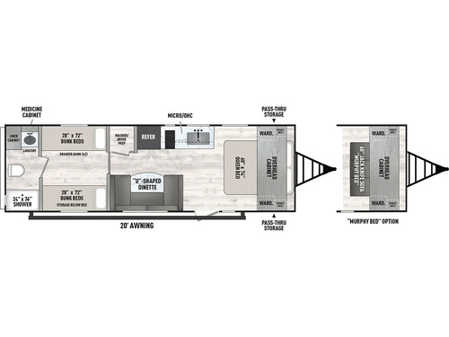 Clipper 5K Series 25QBH floorplan