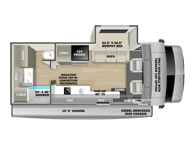 Sunseeker MBS Class C Motorhome Model 2400M by Forest River Floorplan