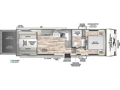 XLR Boost Fifth Wheel 286B floorplan