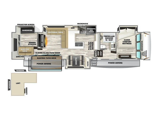 Sabre Fifth Wheel Model 37RVMILES by Forest River Floorplan