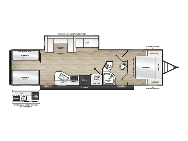 Catalina Summit 8 Travel Trailer Model 281QBUNK by Coachmen Floorplan