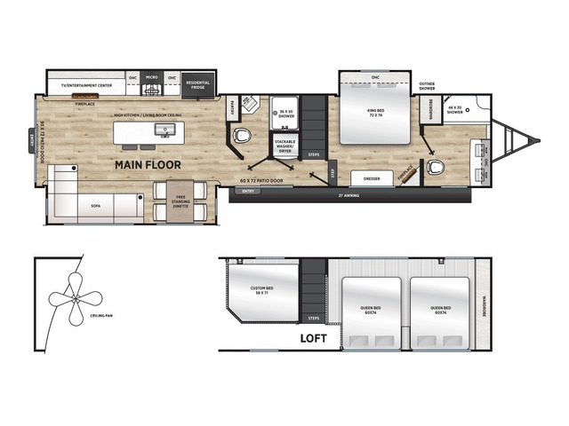 Catalina Destination Park Trailer Model 43CONDO by Coachmen Floorplan