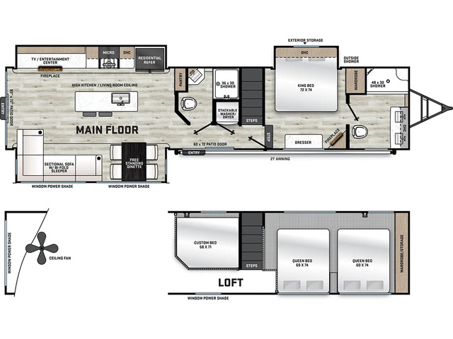 Catalina Destination Park Trailer Model 43CONDO by Coachmen Floorplan