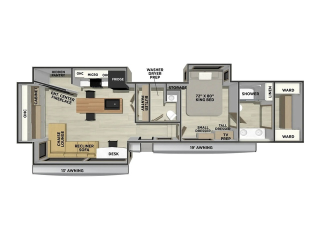 Sierra Fifth Wheel Model 3900HBLR by Forest River Floorplan