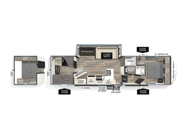 Arctic Wolf Fifth Wheel Model 285OPT by Forest River Floorplan