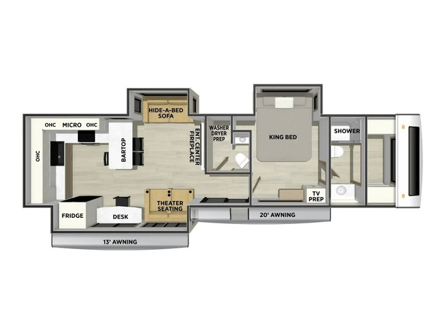 Sierra Destination Park Trailer Model 396RKLR by Forest River Floorplan