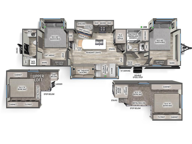 Sierra Destination Park Trailer Model 41DUPLEX by Forest River Floorplan