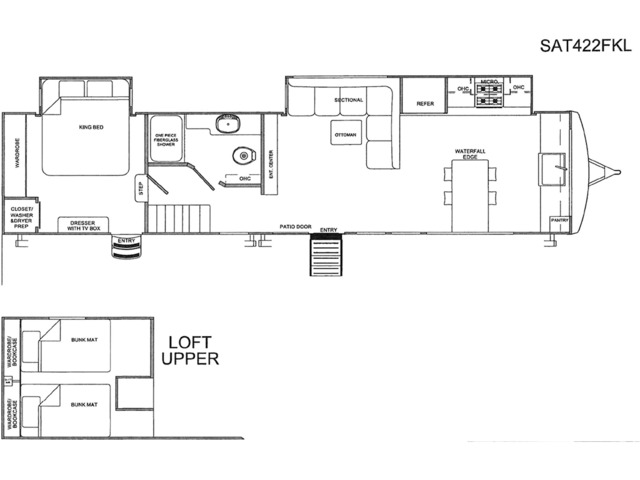 Sierra Destination Park Trailer Model 422FKL by Forest River Floorplan