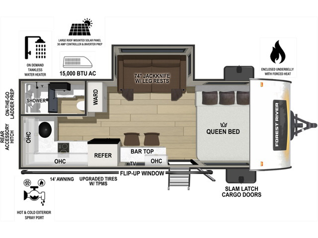 R-Pod Travel Trailer Model 185 by Forest River Floorplan