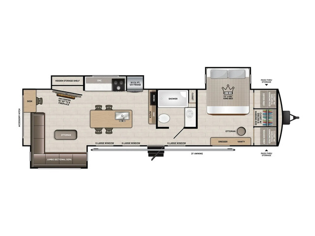 Hemisphere Travel Trailer Model 323RLI by Forest River Floorplan