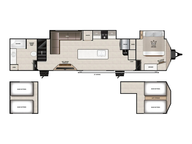 Salem Grand Villa Park Trailer Model 42ICE by Forest River Floorplan