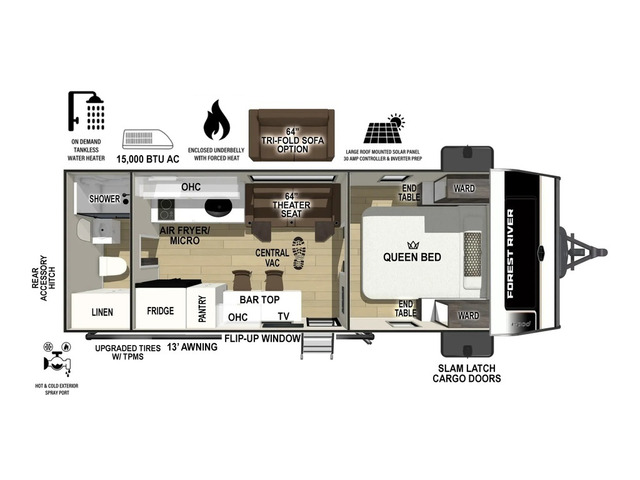 R-Pod Travel Trailer Model 207 by Forest River Floorplan