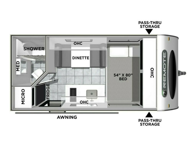 Remote Travel Trailer Model 14R by Coachmen Floorplan