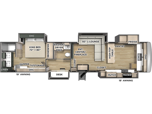 River Ranch Fifth Wheel Model 395FKL by Palomino Floorplan