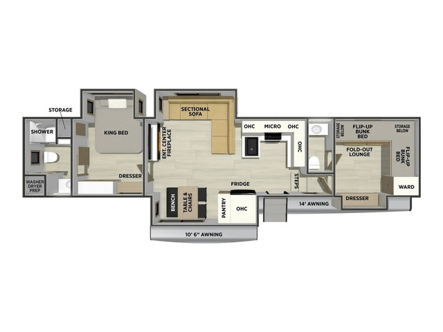 Sierra Fifth Wheel Model 3710HBFB by Forest River Floorplan