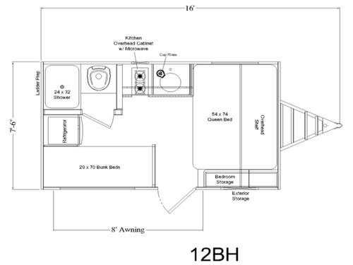 Clipper 3K Series 12BH floorplan