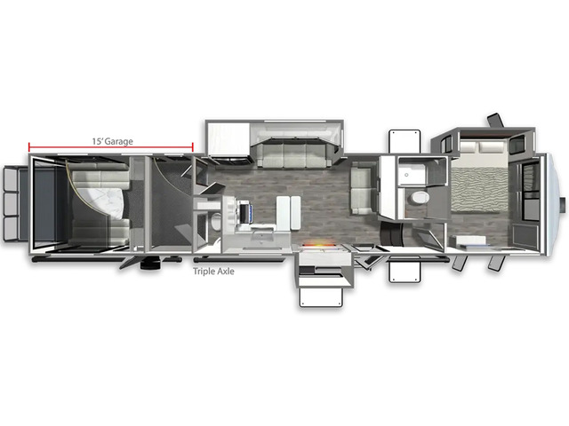 Voltage V-Series Toy Hauler (Fifth Wheel) Model 4250 by Dutchmen Floorplan