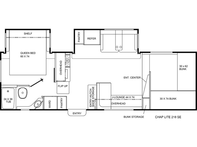 Chaparral Lite Fifth Wheel Model 218SE by Coachmen Floorplan
