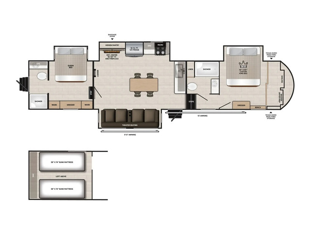 Hemisphere Fifth Wheel Model 376FAM by Forest River Floorplan
